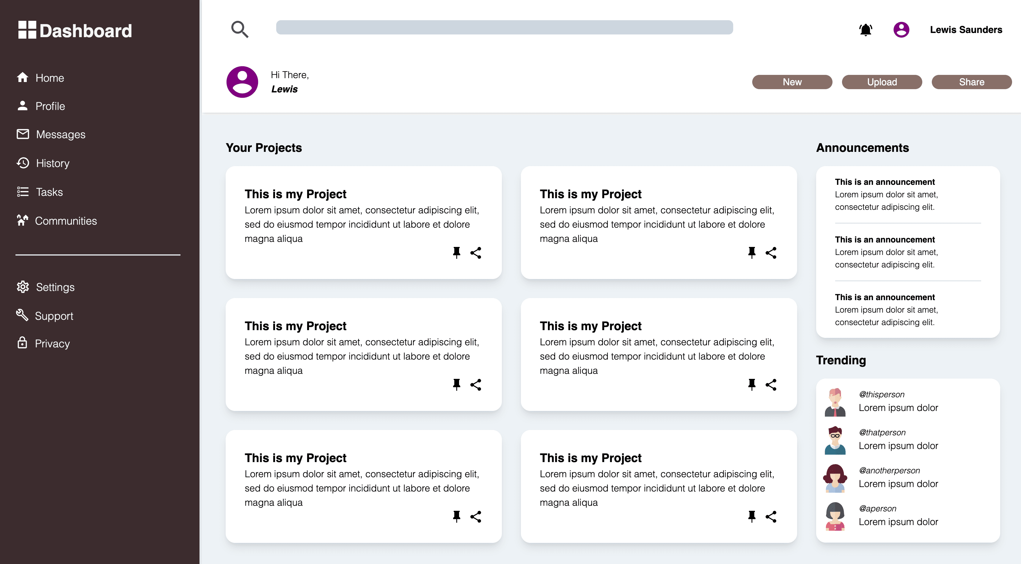 Static Dashboard preview